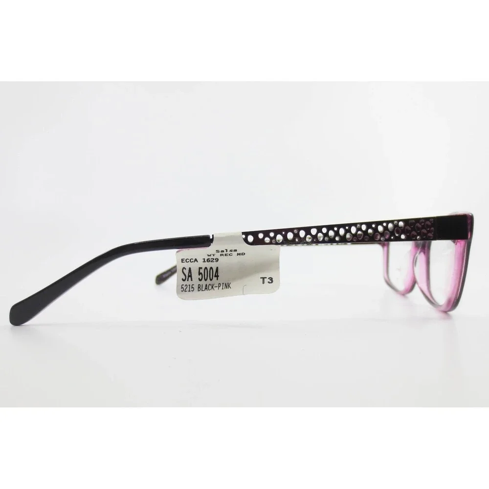 Salsa SA 5004 Black Pink Rectangular Full Rim Eyeglass Frames 52-15-135 New